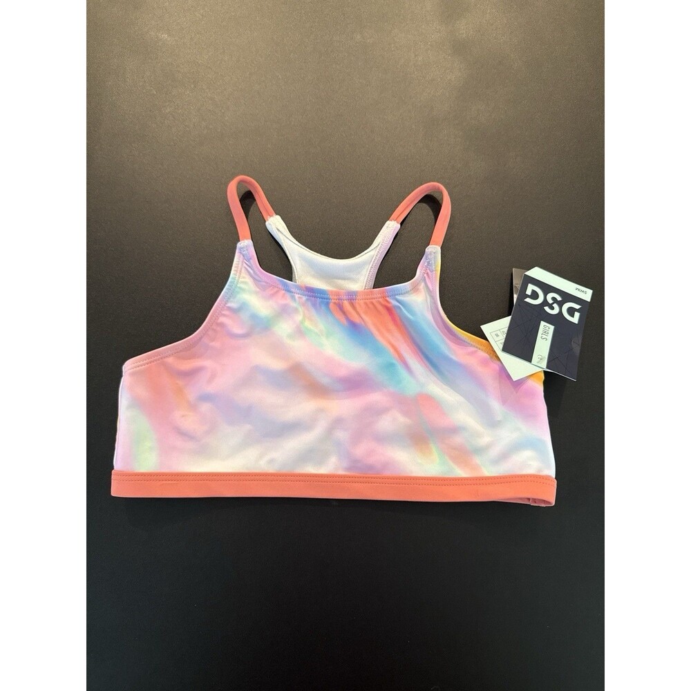 DSG Girls Marble Tie Dye Bikini Top Swim Top Size L 14/16 UPF 50+ NWT Swimwear